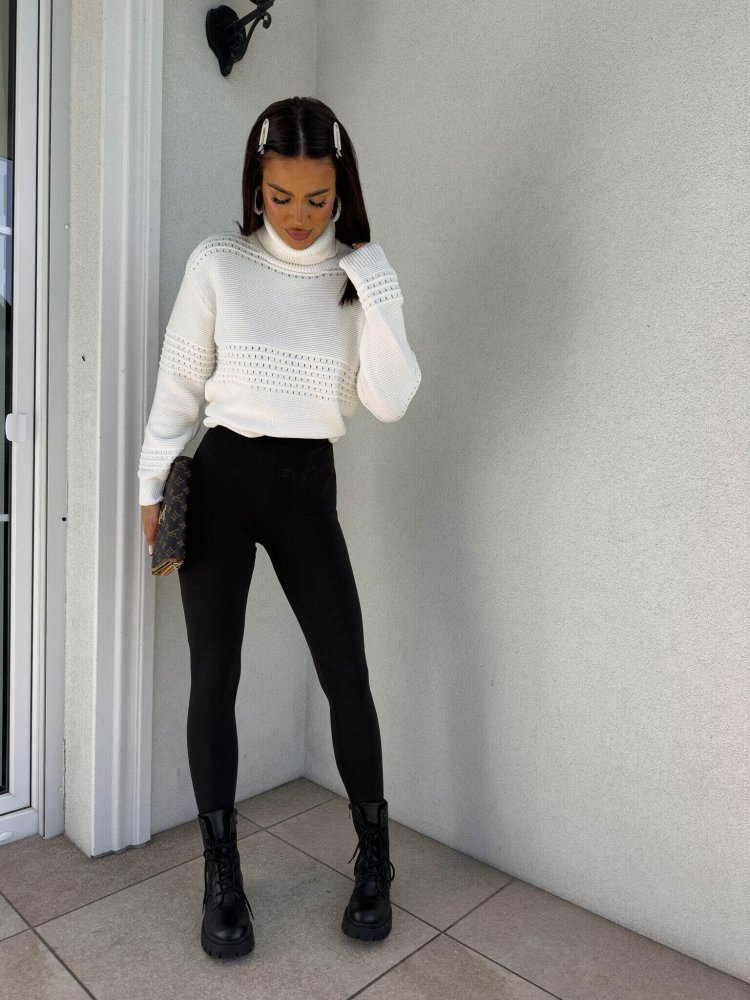 Sweter golf ALSO – ecru