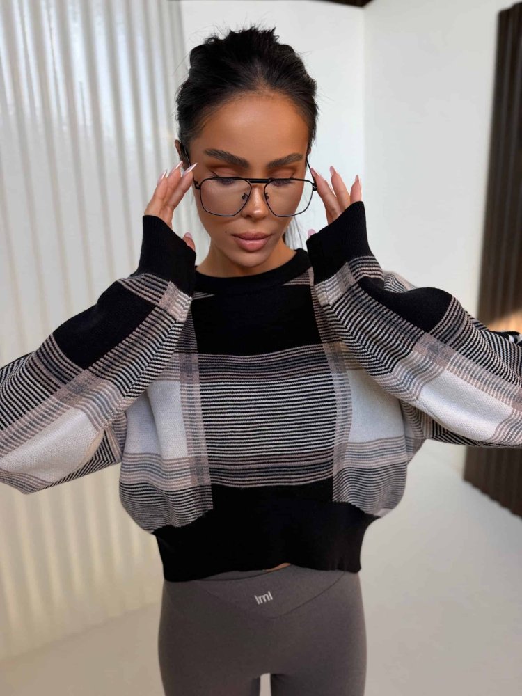 Sweter PLAID, czarny