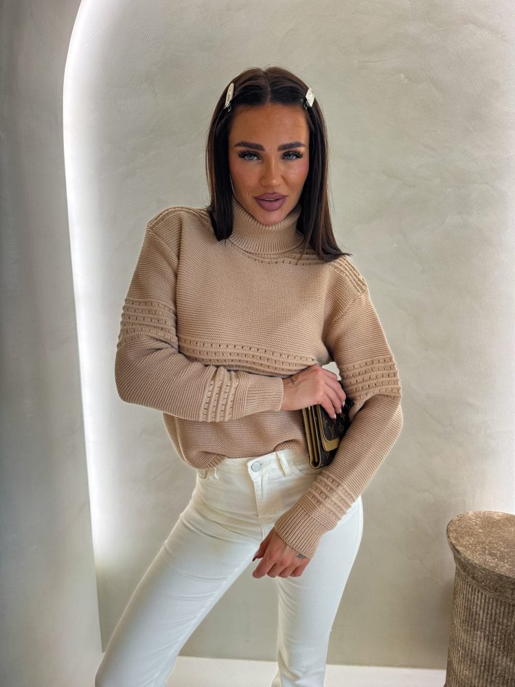 Sweter golf ALSO – camel