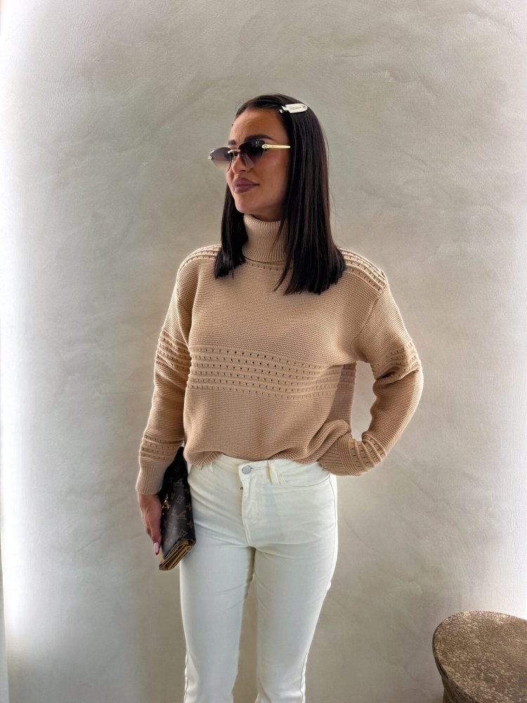 Sweter golf ALSO – camel